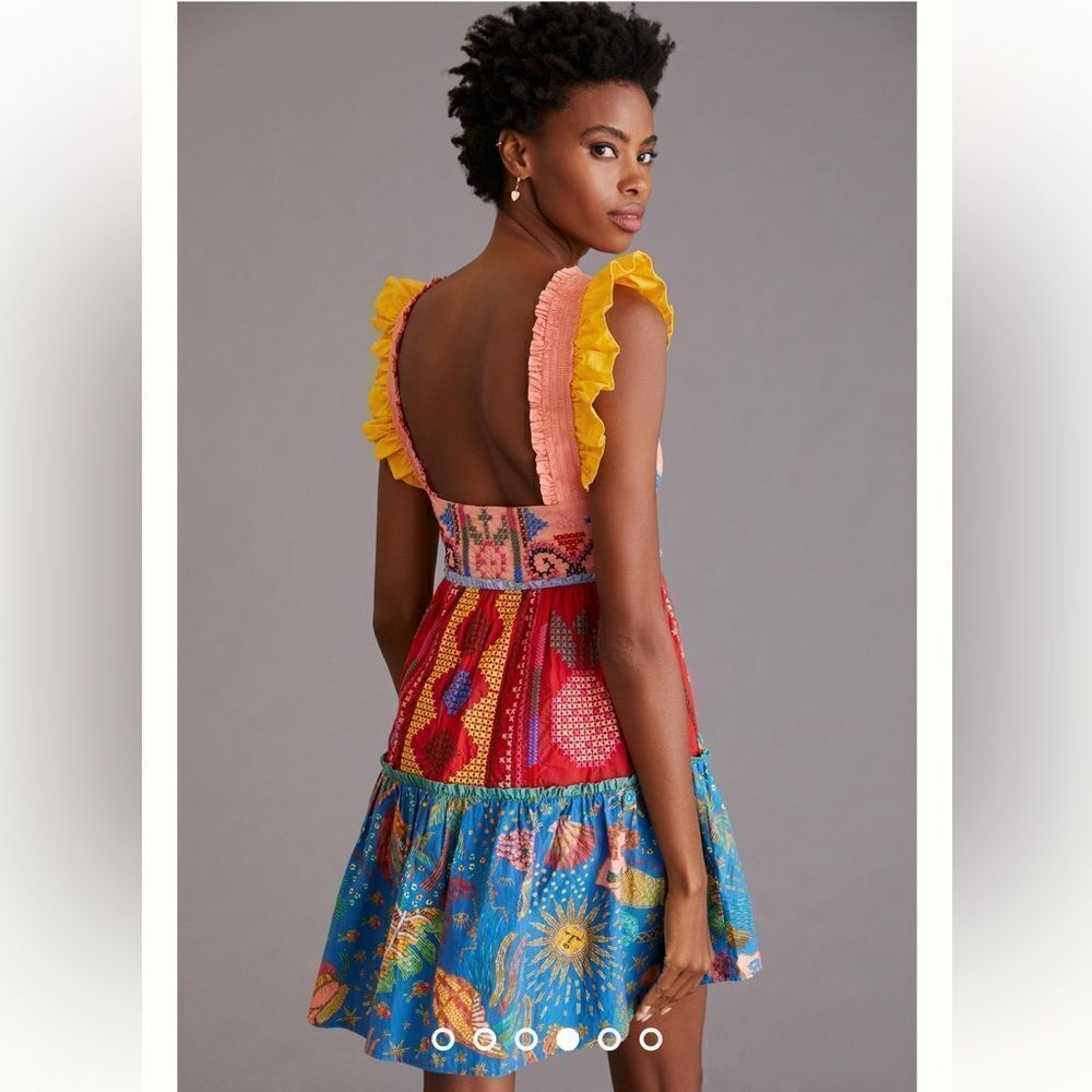 FARM Rio Colorblock Embroidered Mini Dress NWT - Picture 6 of 16